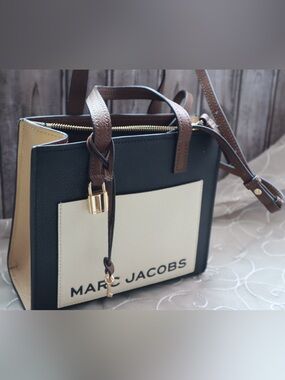 Marc Jacobs Black, Cream & Brown Leather Satchel